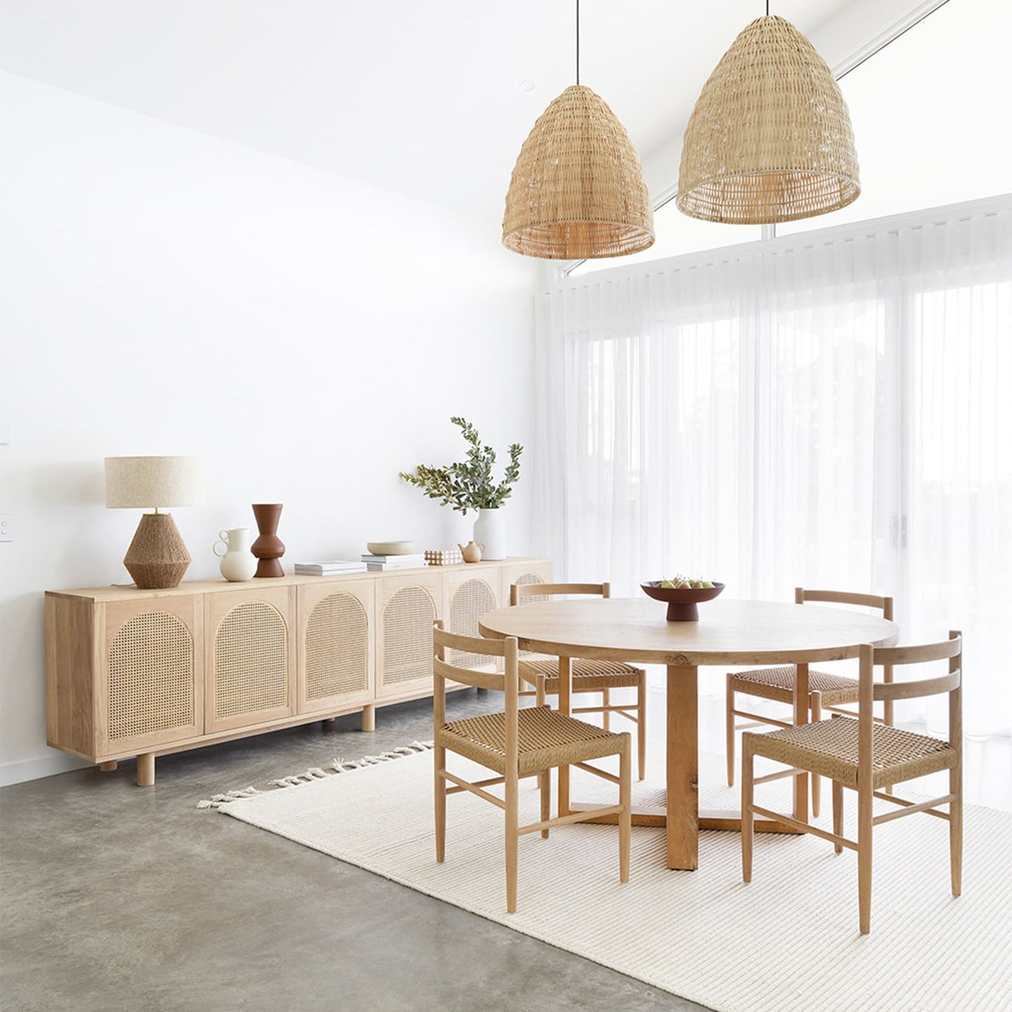 Marina | 1.2m Coastal Natural Wooden Round Dining Table