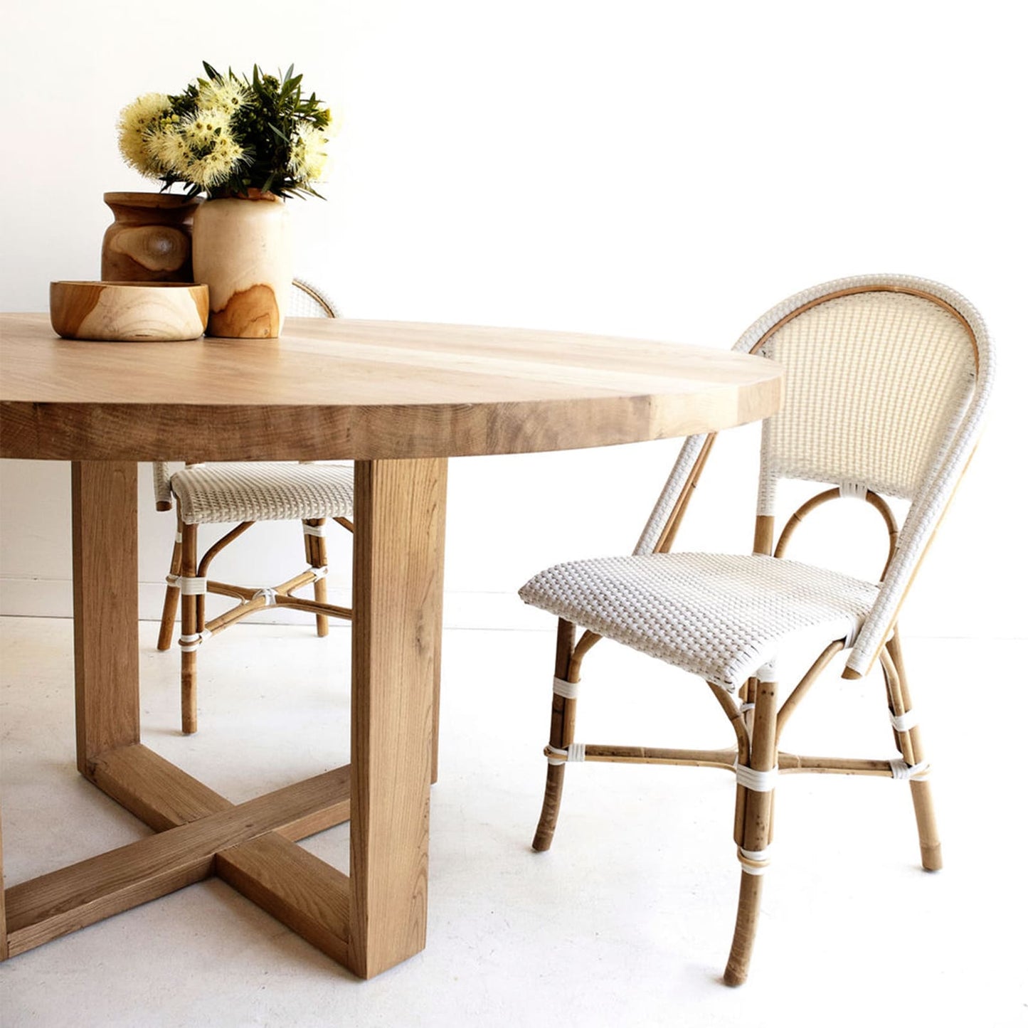 Marina | 1.2m Coastal Natural Wooden Round Dining Table