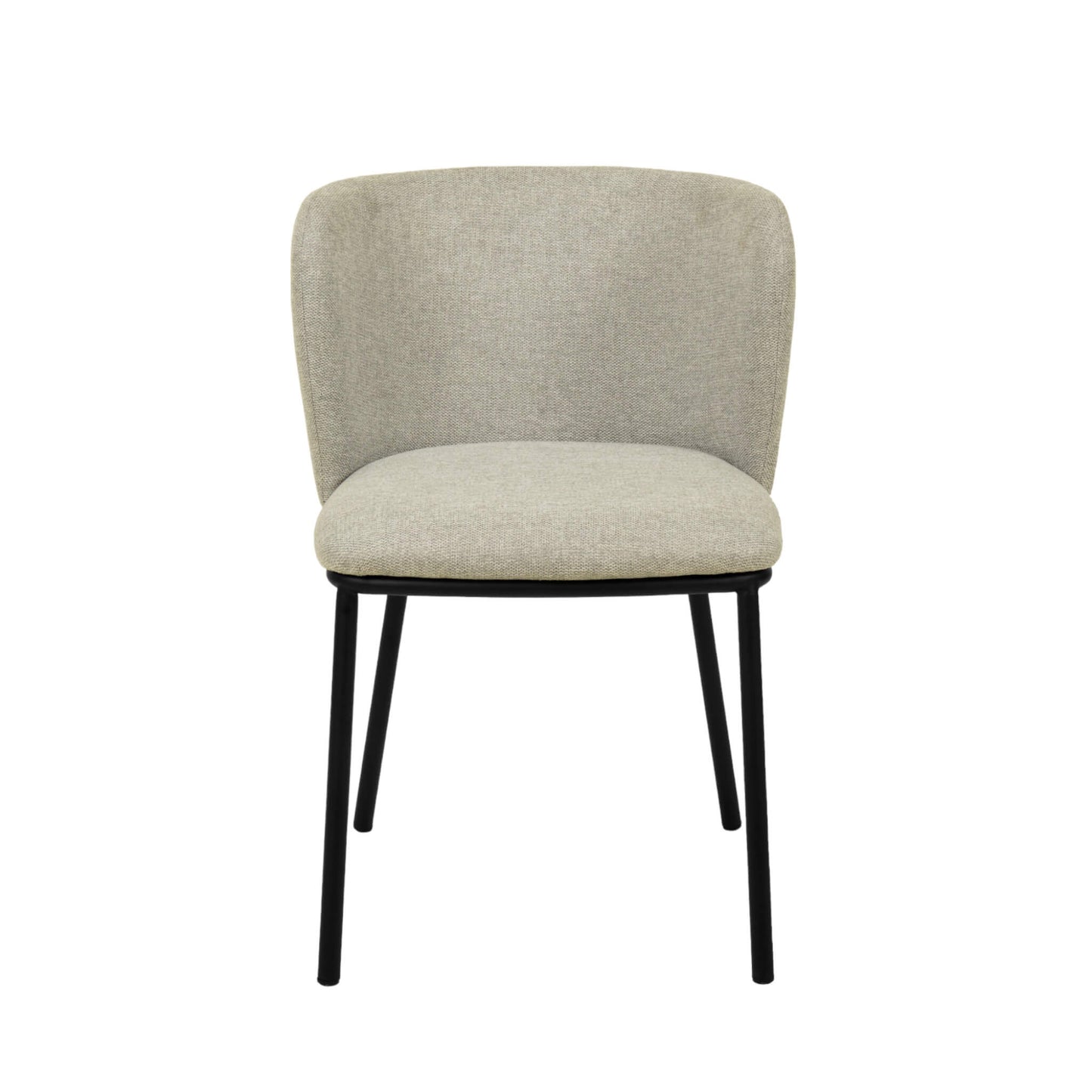Marli | Grey Modern Metal Fabric Dining Chairs | Set of 2 | White