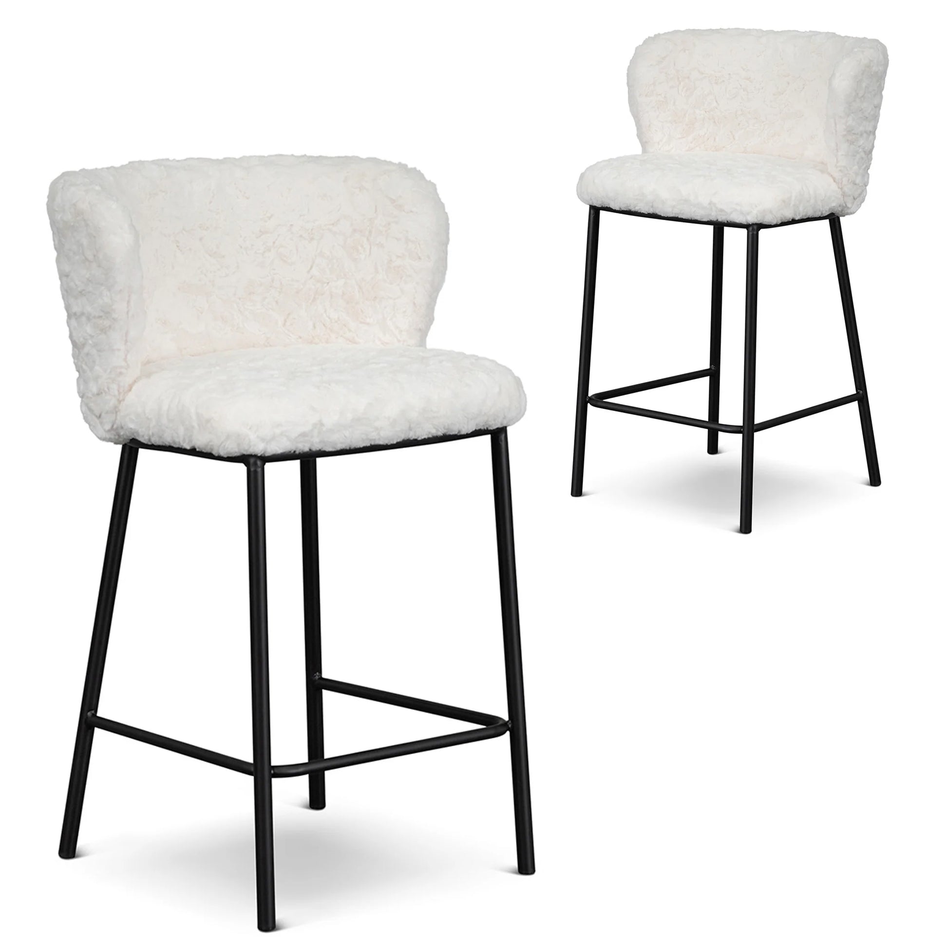 White fabric bar stools hotsell