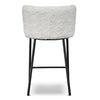 Marli | Modern Metal White Rabbit Fabric Bar Stools | Set Of 2
