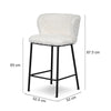 Marli | Modern Metal White Rabbit Fabric Bar Stools | Set Of 2