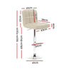 Marsden | Contemporary Swivel Fabric PU Leather Bar Stools | Set Of 2