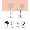 Marsden | Contemporary Swivel Fabric PU Leather Bar Stools | Set Of 2