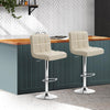 Marsden | Contemporary Swivel Fabric PU Leather Bar Stools | Set Of 2