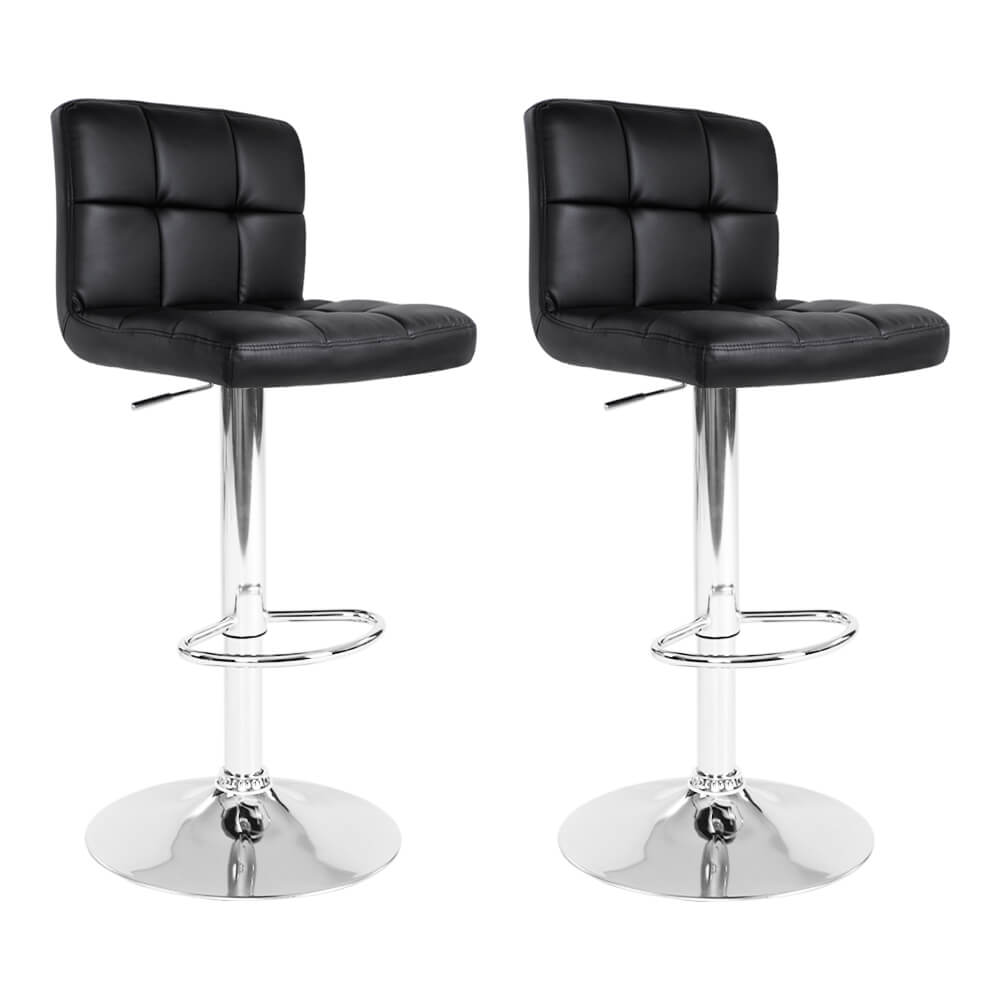 Marsden | Contemporary Swivel Fabric PU Leather Bar Stools | Set Of 2