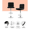 Marsden | Contemporary Swivel Fabric PU Leather Bar Stools | Set Of 2