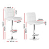 Marsden | Contemporary Swivel Fabric PU Leather Bar Stools | Set Of 2