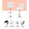 Marsden | Contemporary Swivel Fabric PU Leather Bar Stools | Set Of 2