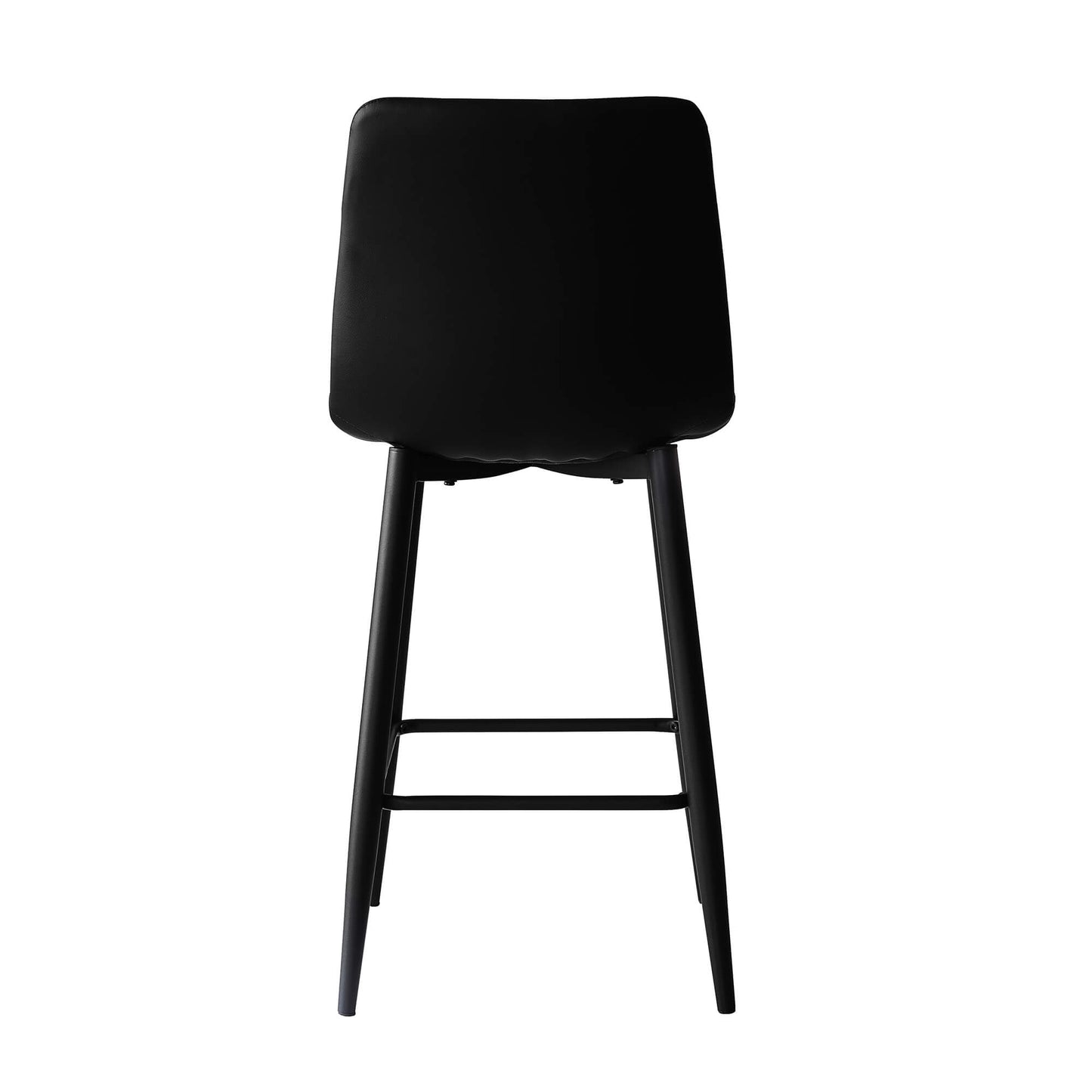 Maryland | Metal Modern PU Leather Bar Stools | Set Of 2 | Black