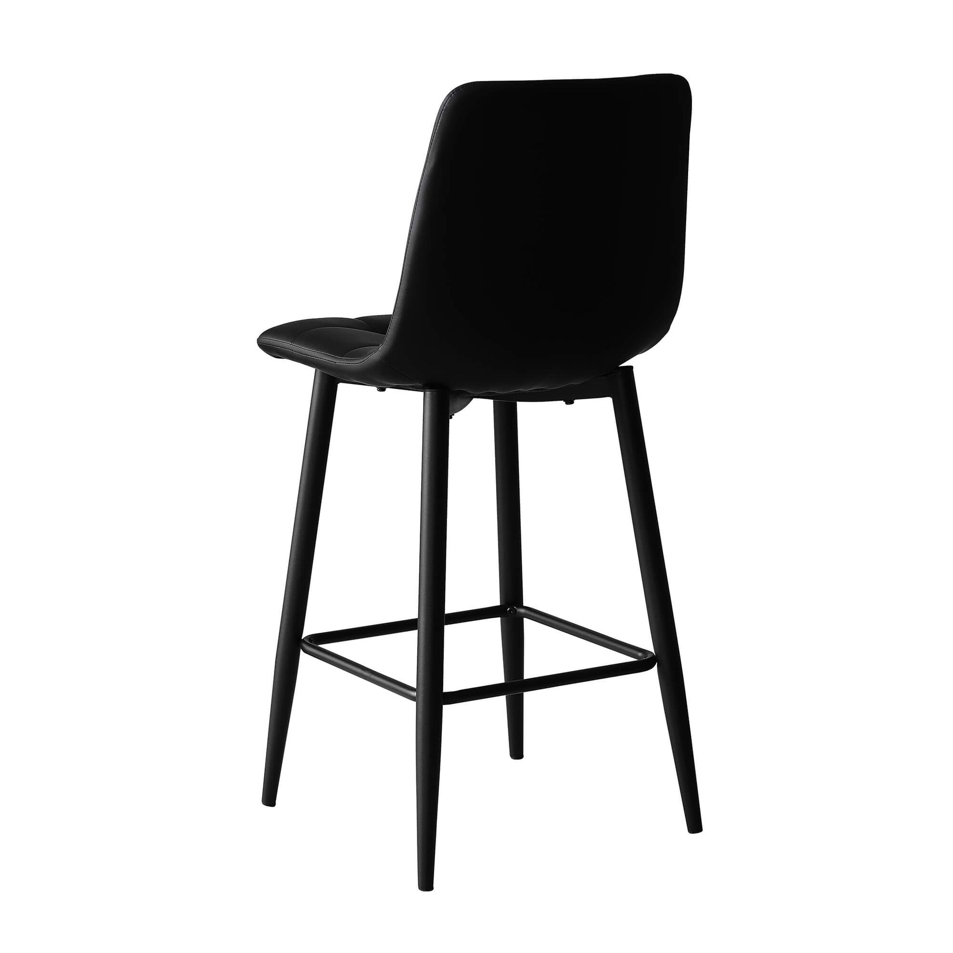 Maryland | Metal Modern PU Leather Bar Stools | Set Of 2 | Black