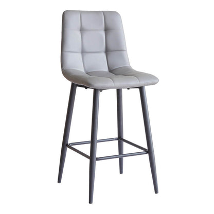 Maryland | Metal Modern PU Leather Bar Stools | Set Of 2 | Grey