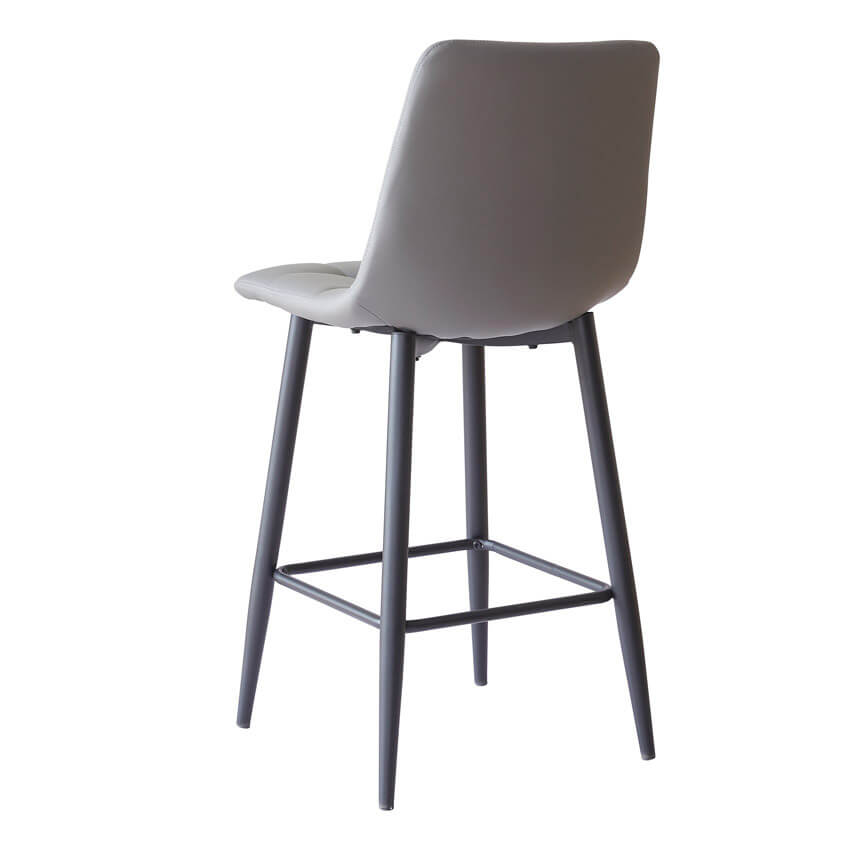 Maryland | Metal Modern PU Leather Bar Stools | Set Of 2 | Grey