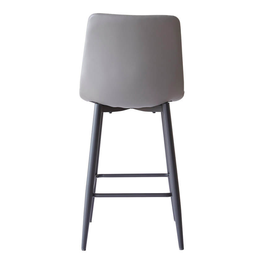 Maryland | Metal Modern PU Leather Bar Stools | Set Of 2 | Grey