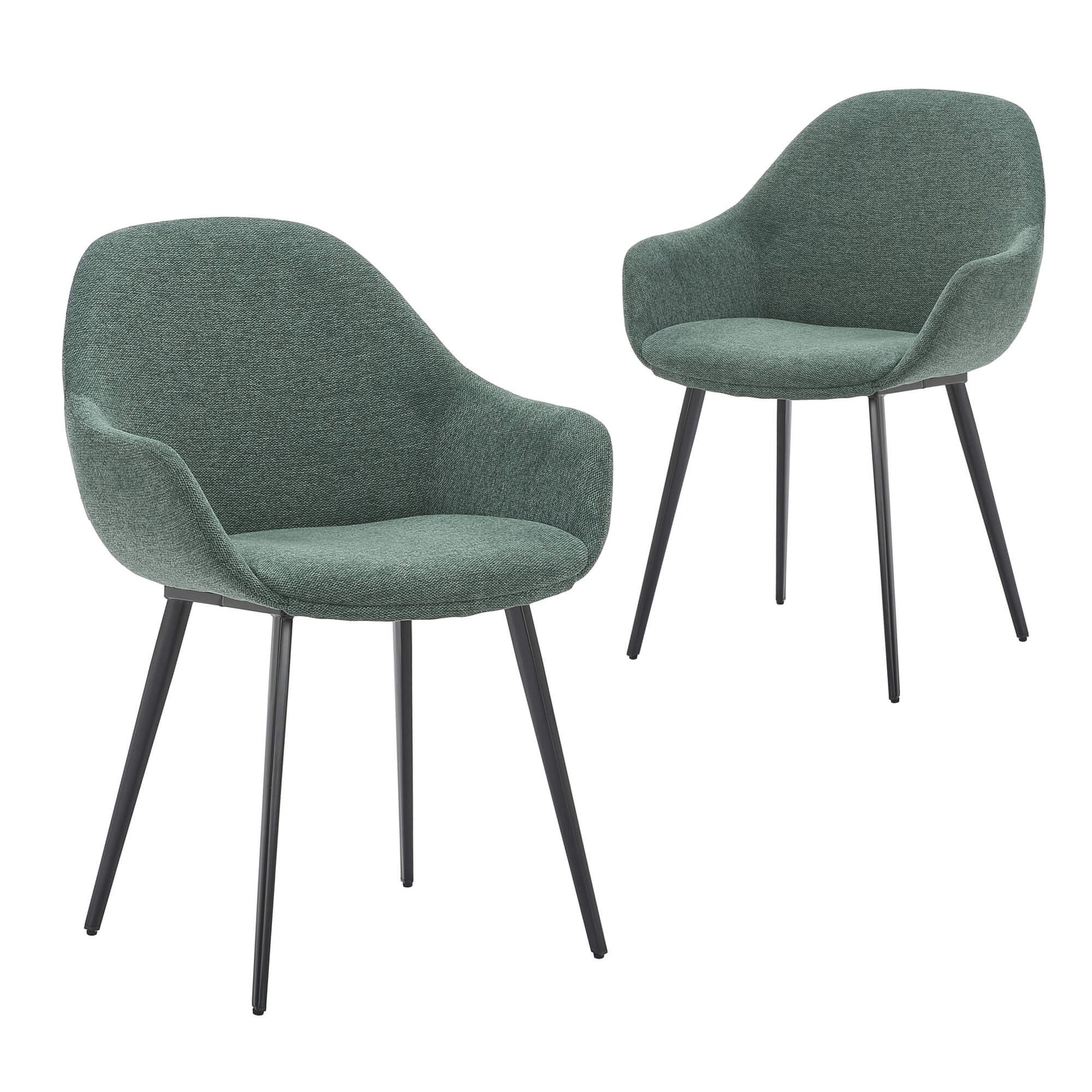 Matera | Contemporary Stain Resistant Fabric Dining Chairs With Arms | Set Of 2