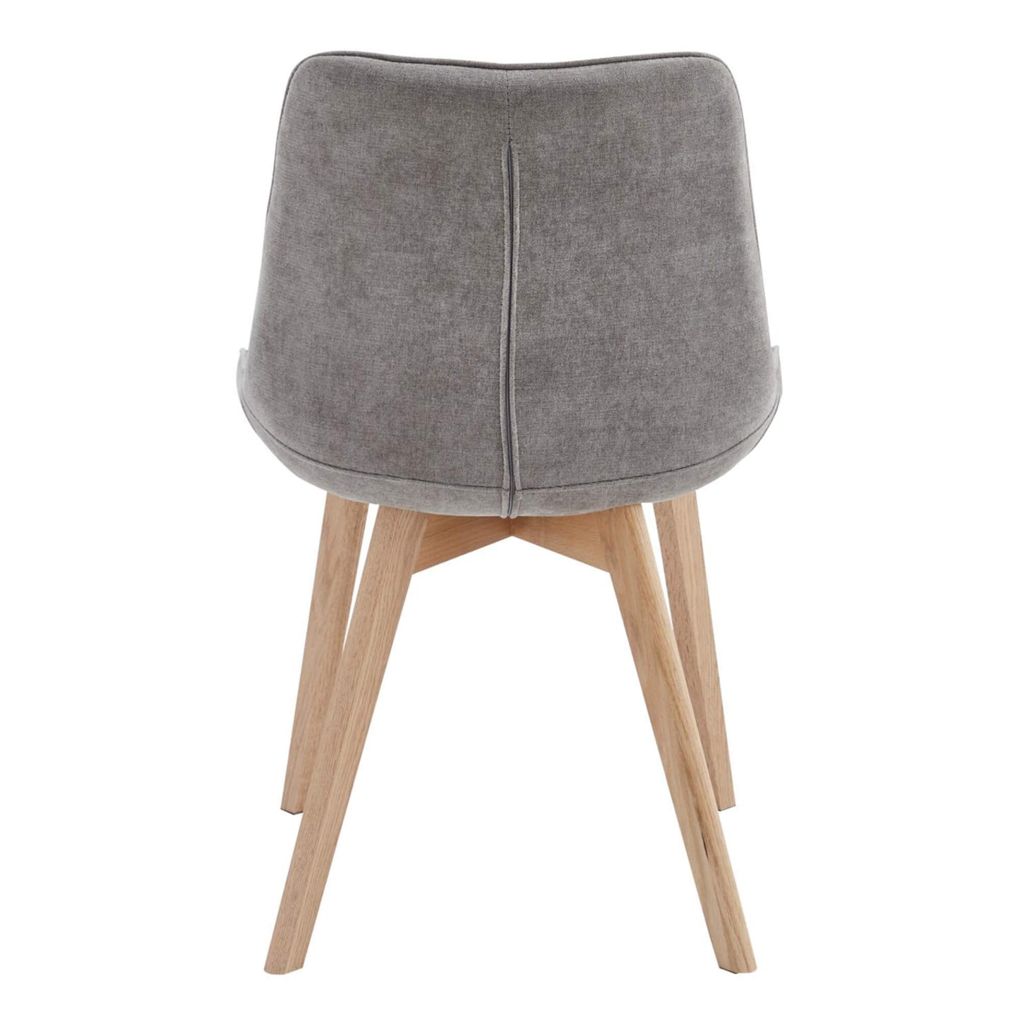 Maverick | Modern PU Leather Fabric Natural Wooden Dining Chairs | Set Of 2 | Light Grey