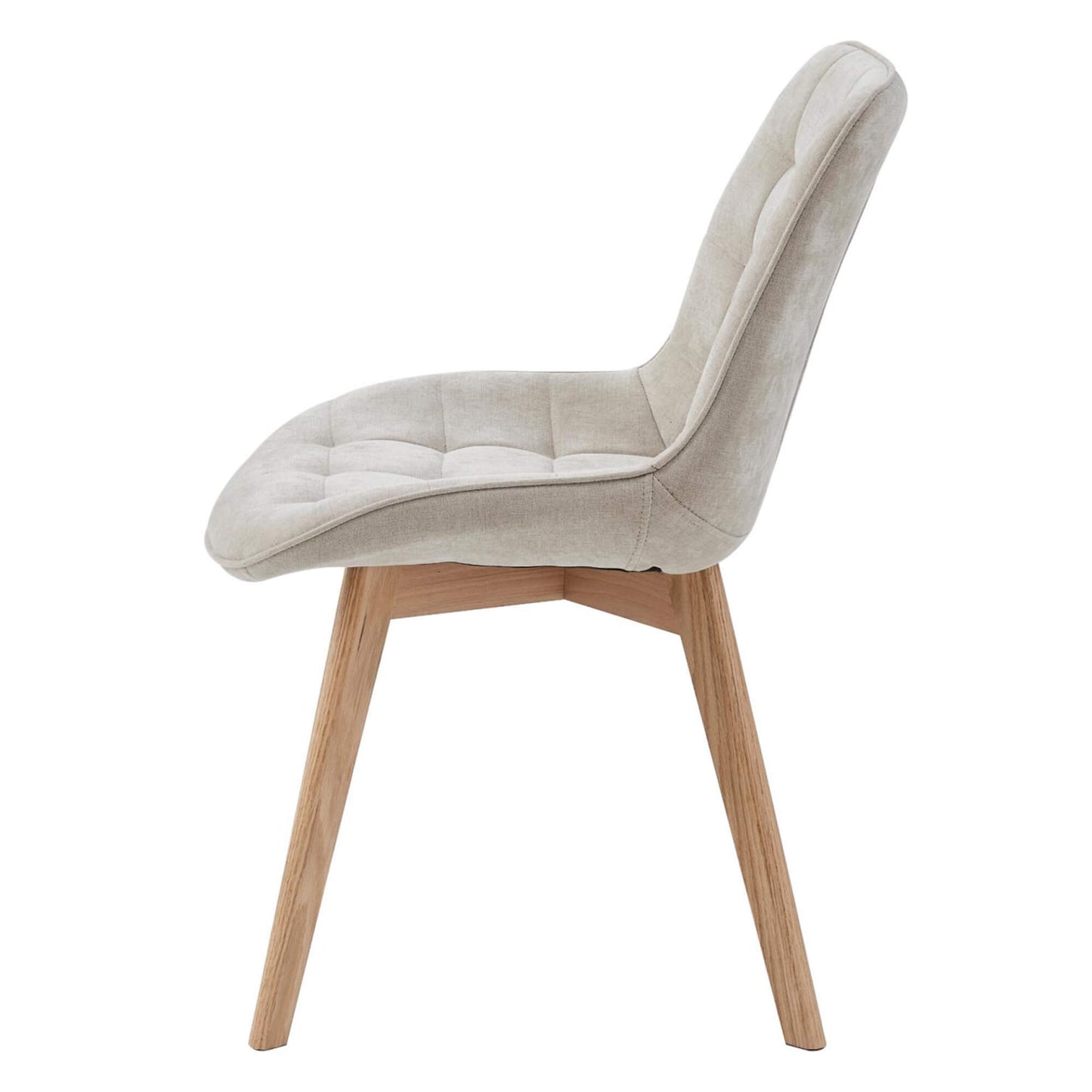 Maverick | Modern PU Leather Fabric Natural Wooden Dining Chairs | Set Of 2 | Taupe