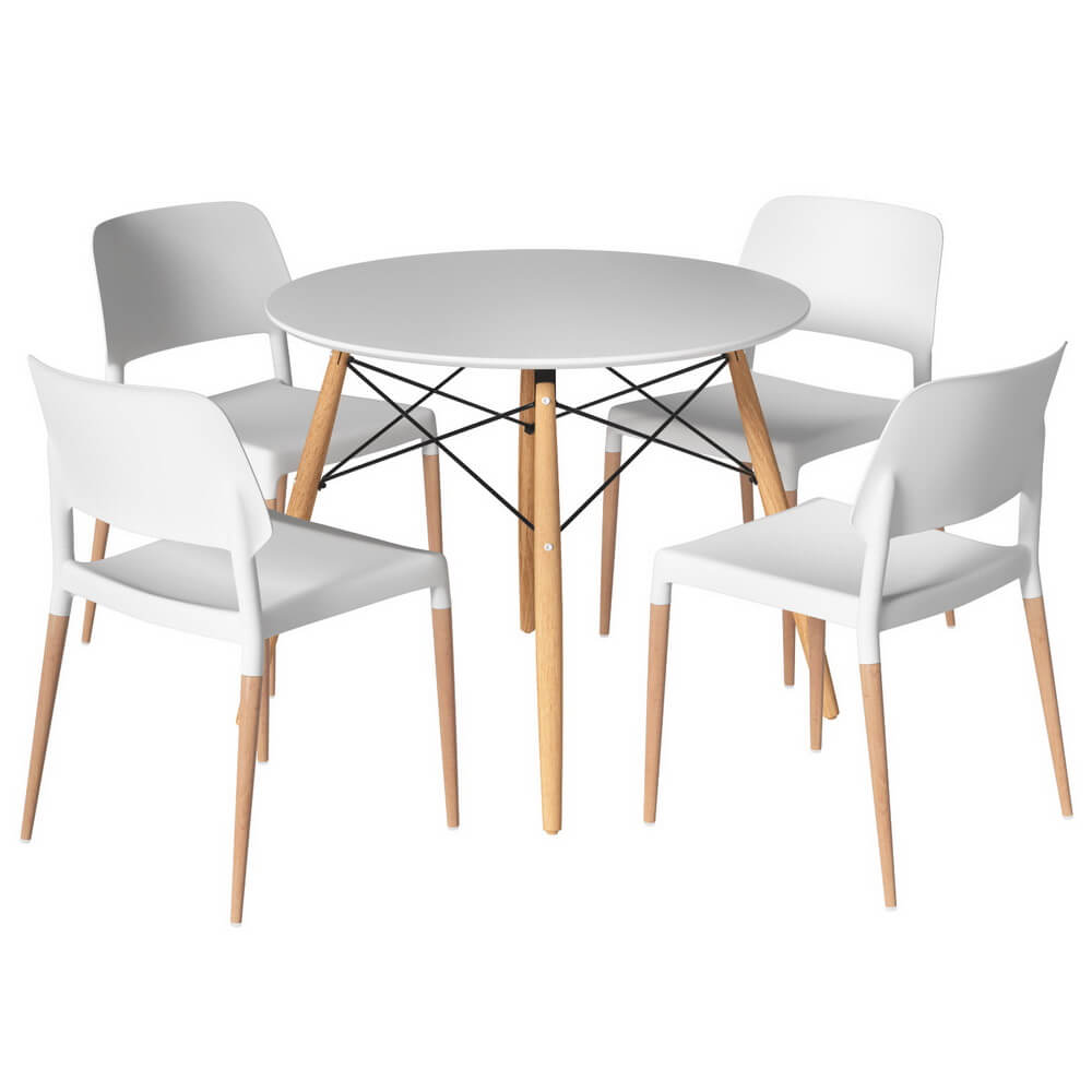 Mayfair Minerva | Modern White Round Dining Table Set