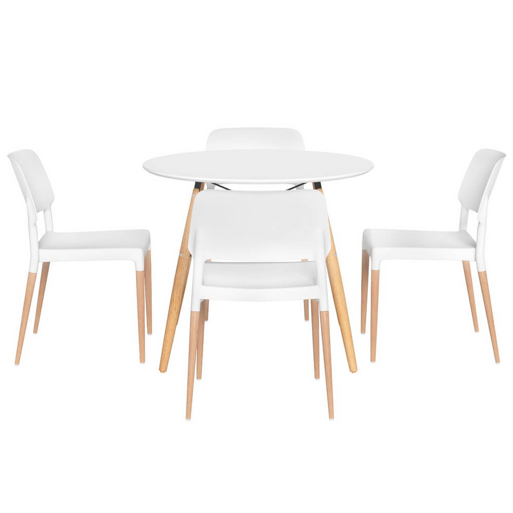 Mayfair Minerva | Modern White Round Dining Table Set
