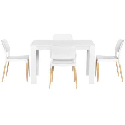 Mayfair | Nouvelle White Contemporary Wooden Dining Table Set | White