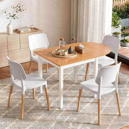 Mayfair | Vienna Modern White Wooden Drop Leaf Dining Table Set | White