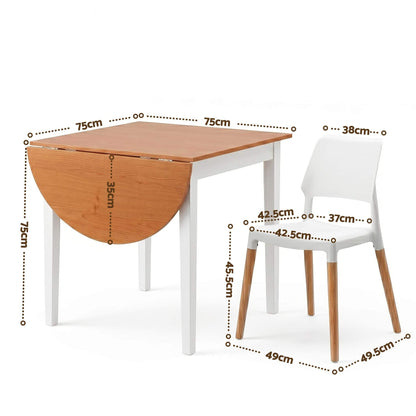 Mayfair | Vienna Modern White Wooden Drop Leaf Dining Table Set | White