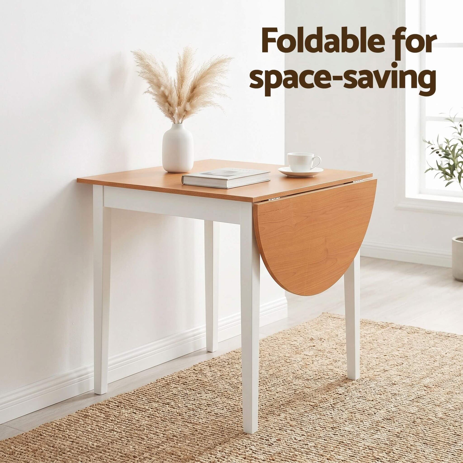 Mayfair | Vienna Modern White Wooden Drop Leaf Dining Table Set | White