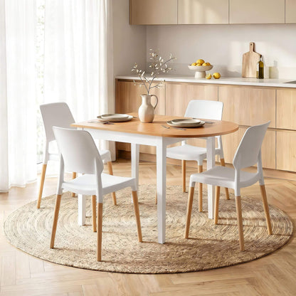 Mayfair | Vienna Modern White Wooden Drop Leaf Dining Table Set | White