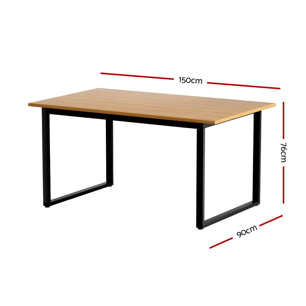 Industrial Natural 6 Seater 150cm Rectangular Wooden Dining Table | Natural