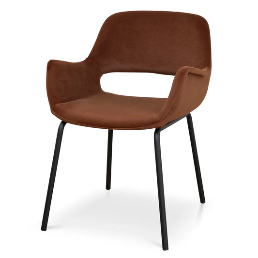 Mebbin | Modern Red Bronze Fabric Dining Chair With Arms | Set Of 2 | Red Bronze