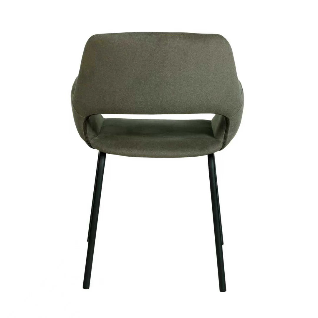 Mebbin Modern Moss Green Fabric Dining Chair With Arms | Moss Green