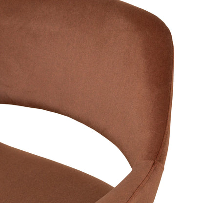 Mebbin | Modern Red Bronze Fabric Dining Chair With Arms | Set Of 2 | Red Bronze