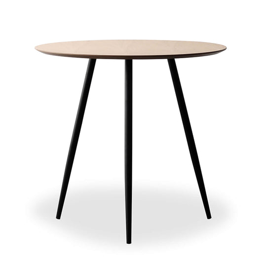 Melville | Natural & Black Metal 80cm Wooden Round Table | Natural