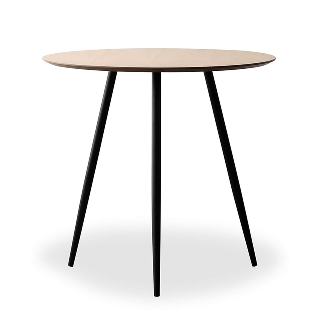 Melville | Natural & Black Metal 80cm Wooden Round Table