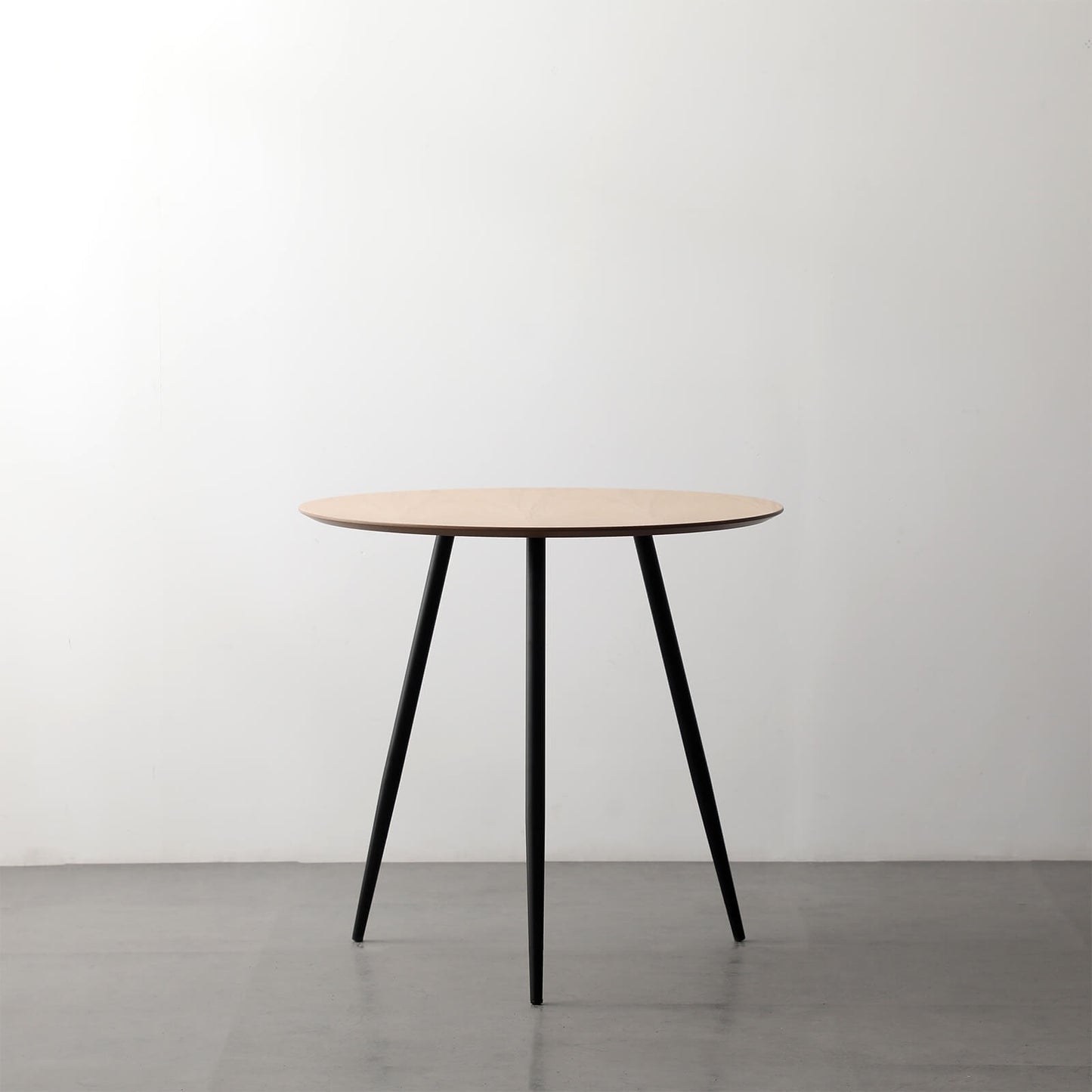 Melville | Natural & Black Metal 80cm Wooden Round Table | Natural