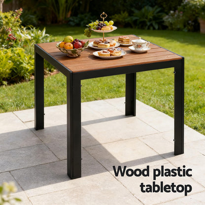 Meridian | Coastal Black Metal 4 Seater Outdoor Dining Table Set | Black