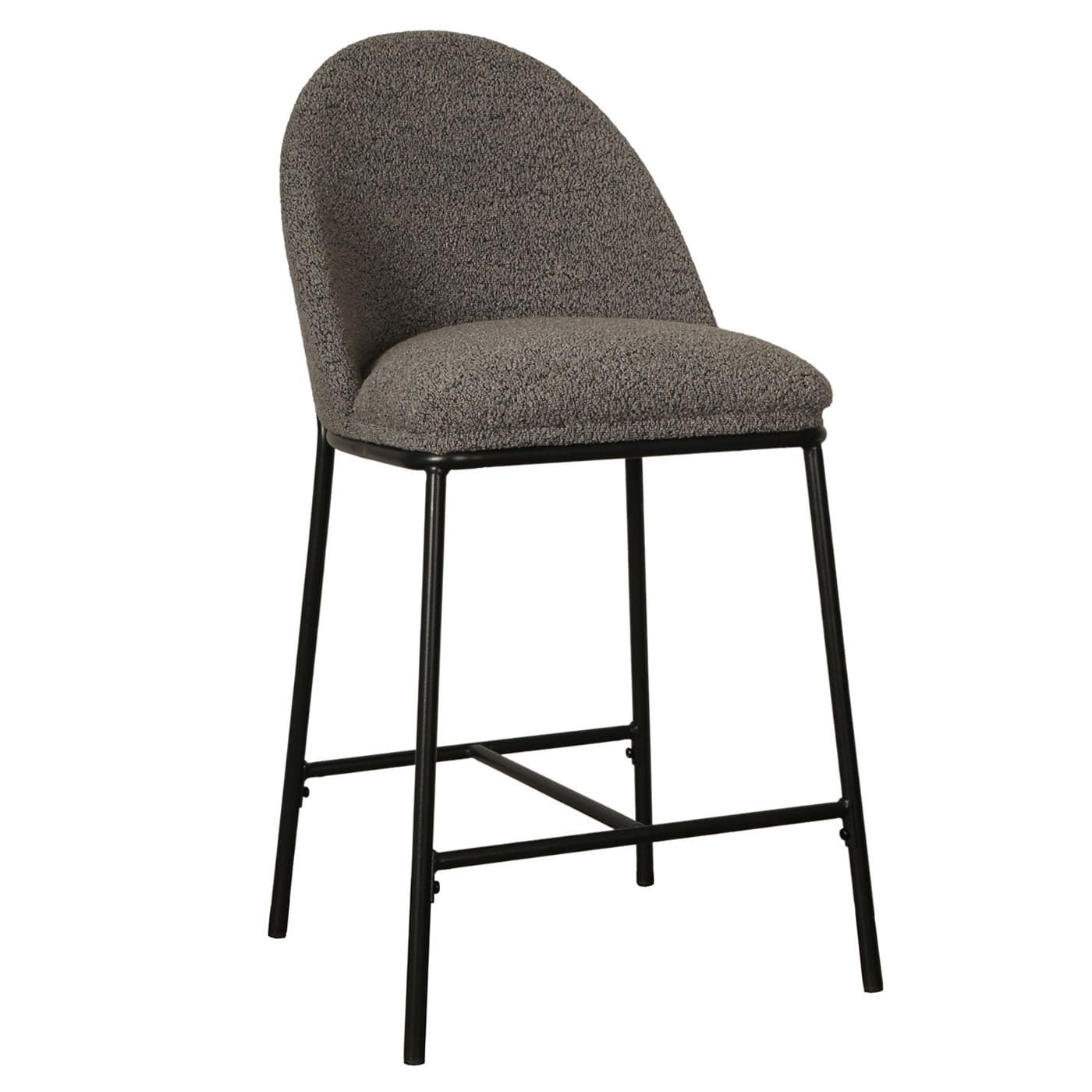 Meridian | Contemporary Boucle Fabric Bar Stools | Set Of 2 | Slate