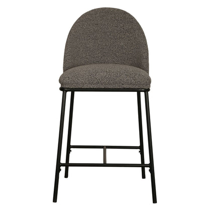 Meridian | Contemporary Boucle Fabric Bar Stools | Set Of 2 | Slate