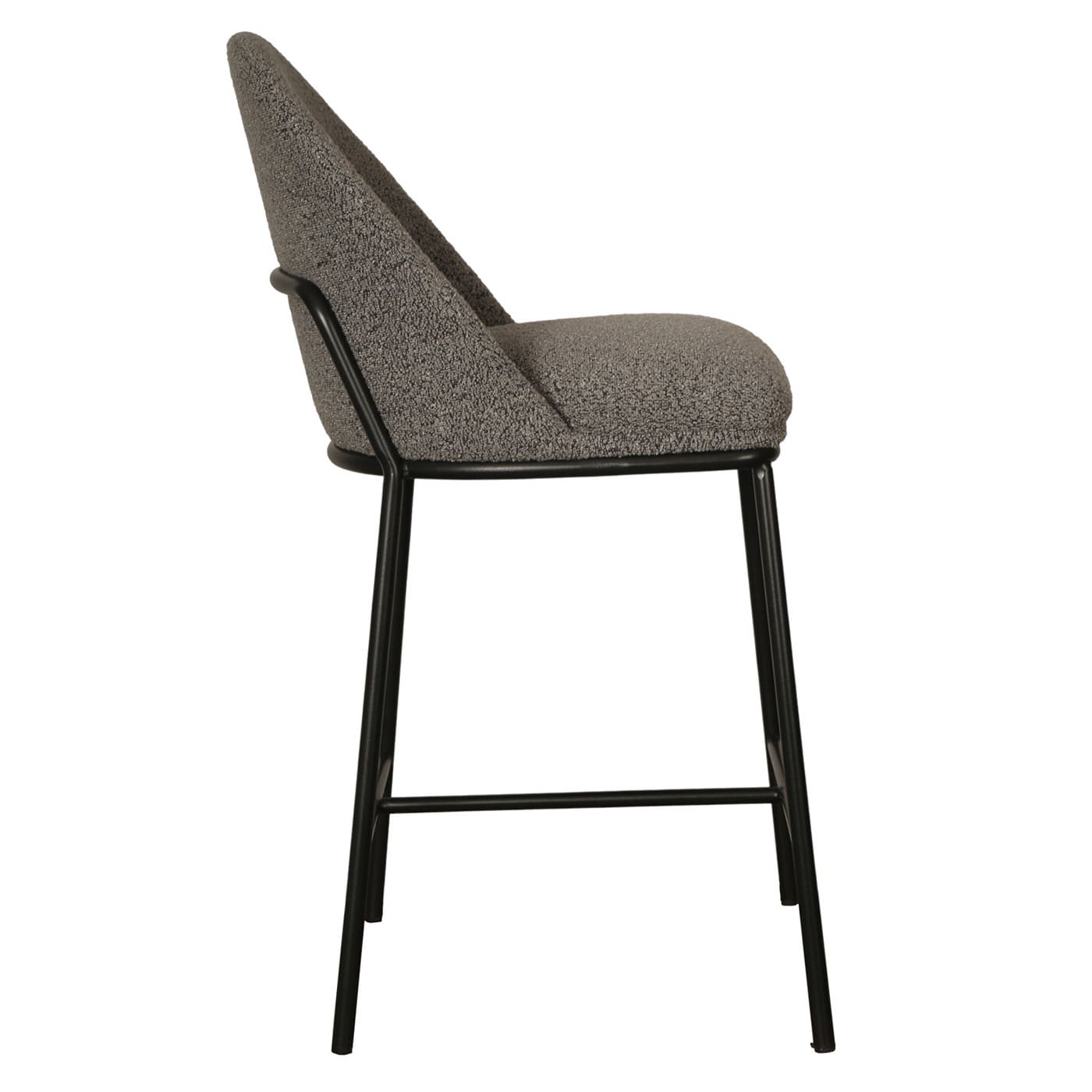 Meridian | Contemporary Boucle Fabric Bar Stools | Set Of 2 | Slate