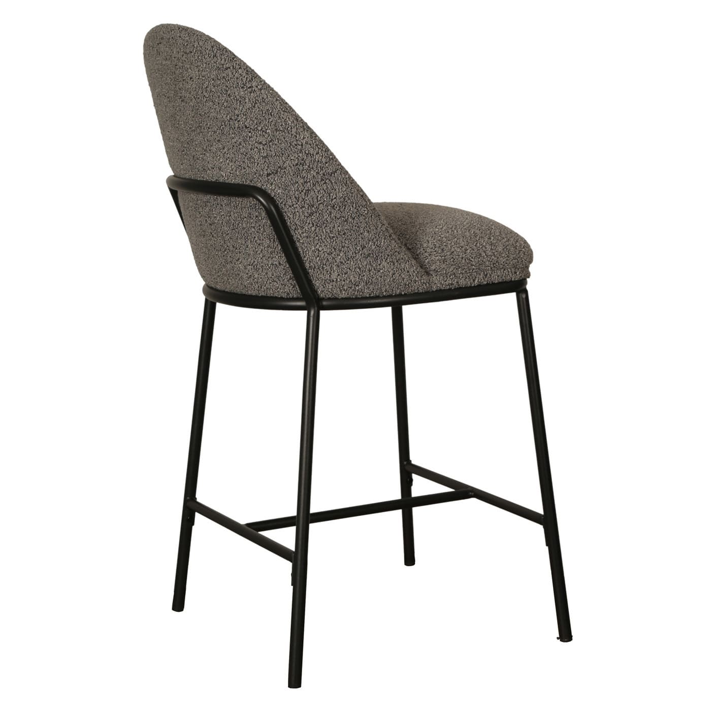 Meridian | Contemporary Boucle Fabric Bar Stools | Set Of 2 | Slate