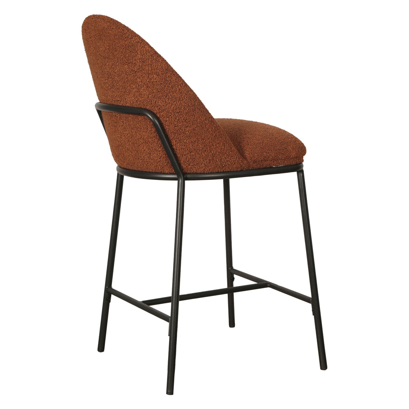 Meridian | Contemporary Boucle Fabric Bar Stools | Set Of 2 | Terracotta