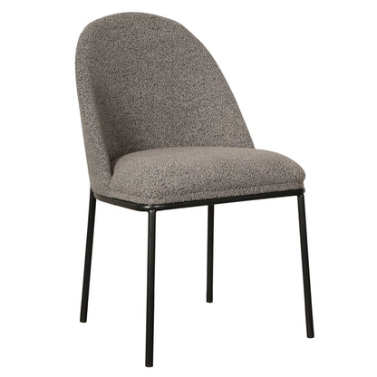 Meridian | Contemporary Boucle Fabric Dining Chairs | Set Of 2 | Slate Grey