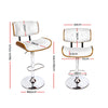 Merricks | Modern Swivel Black & White PU Leather Wooden Bar Stools | Set Of 2