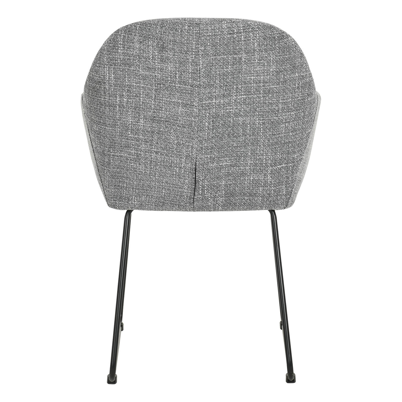 Metro | Modern Black Grey Fabric Dining Chair With Arms | Set Of 2 | Grey