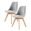 Minerva | Scandinavian Grey Fabric Wooden Dining Chairs | Set Of 2