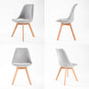 Minerva | Scandinavian Grey Fabric Wooden Dining Chairs | Set Of 2