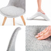 Minerva | Scandinavian Grey Fabric Wooden Dining Chairs | Set Of 2