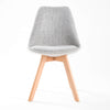 Minerva | Scandinavian Grey Fabric Wooden Dining Chairs | Set Of 2