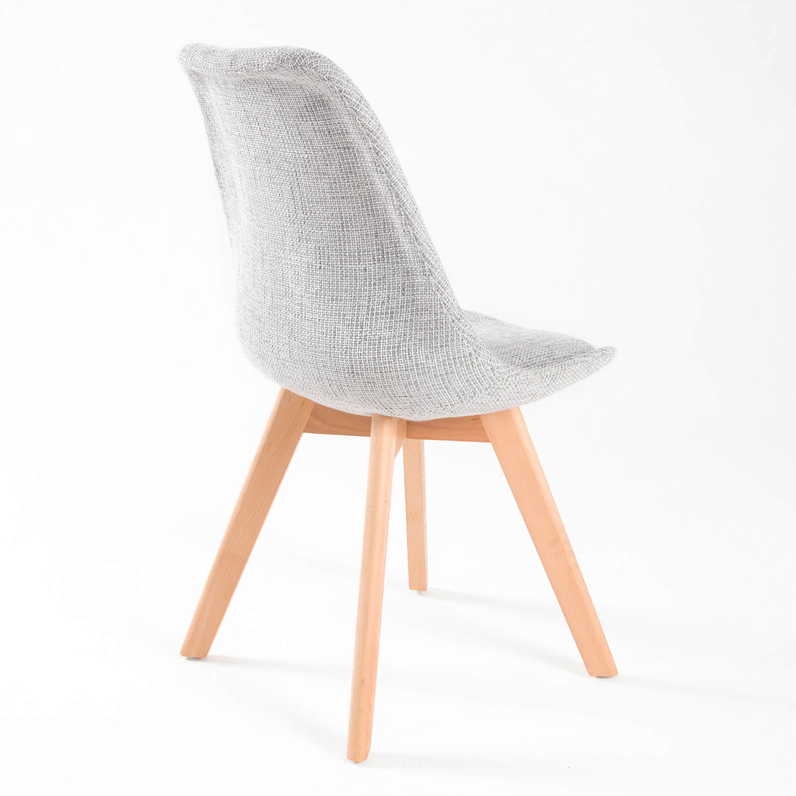 Minerva | Scandinavian Grey Fabric Wooden Dining Chairs | Set Of 2 | Grey