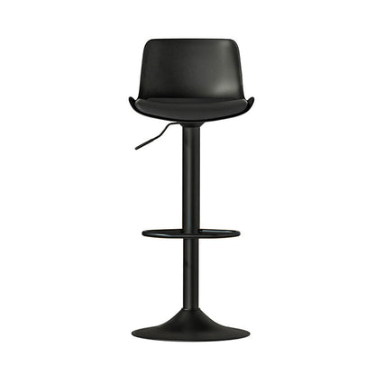 Minerva | Modern White Black Plastic PU Leather Bar Stools | Set Of 2 | Black